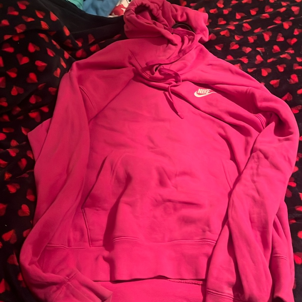 Pink, Nike hoodie, size medium.